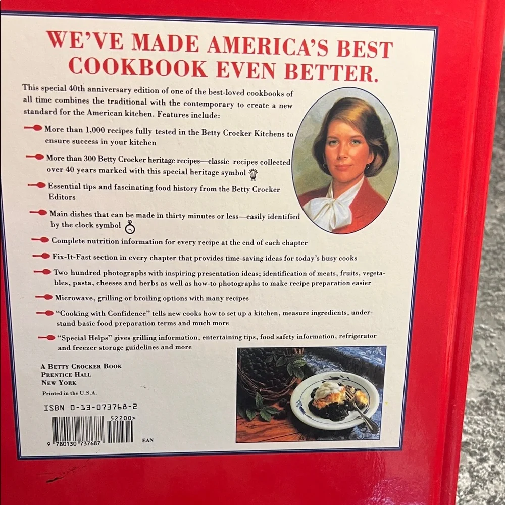 Betty Crocker 40th Anniversary Cookbook. Excellent condition. Great read.